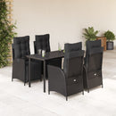 5-Delige Tuinset Met Kussens Poly Rattan Zwart