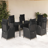 5-Delige Tuinset Met Kussens Poly Rattan Zwart