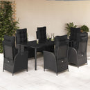 5-Delige Tuinset Met Kussens Poly Rattan Zwart