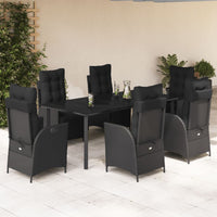 5-Delige Tuinset Met Kussens Poly Rattan Zwart