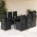 5-Delige Tuinset Met Kussens Poly Rattan Zwart