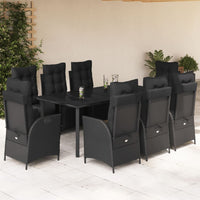 5-Delige Tuinset Met Kussens Poly Rattan Zwart