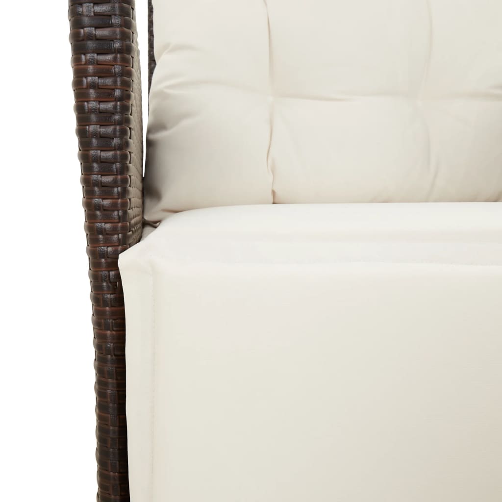 5-Delige Tuinset Met Kussens Poly Rattan Bruin