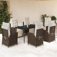 5-Delige Tuinset Met Kussens Poly Rattan Bruin