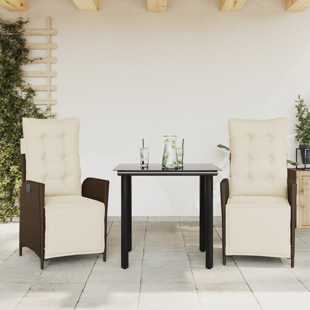 5-Delige Tuinset Met Kussens Poly Rattan Bruin