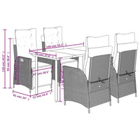 5-Delige Tuinset Met Kussens Poly Rattan Bruin