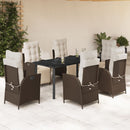 5-Delige Tuinset Met Kussens Poly Rattan Bruin