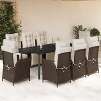5-Delige Tuinset Met Kussens Poly Rattan Bruin