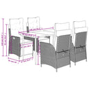 5-Delige Tuinset Met Kussens Poly Rattan Grijs
