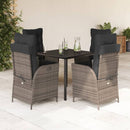 5-Delige Tuinset Met Kussens Poly Rattan Grijs