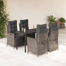 5-Delige Tuinset Met Kussens Poly Rattan Grijs