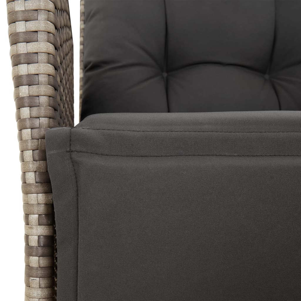 5-Delige Tuinset Met Kussens Poly Rattan Grijs