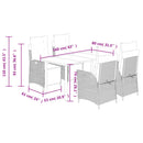 5-Delige Tuinset Met Kussens Poly Rattan Grijs