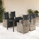 5-Delige Tuinset Met Kussens Poly Rattan Grijs