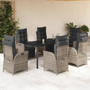 5-Delige Tuinset Met Kussens Poly Rattan Grijs