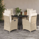 5-Delige Tuinset Met Kussens Poly Rattan Beige
