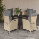5-Delige Tuinset Met Kussens Poly Rattan Gemengd Beige