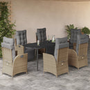 5-Delige Tuinset Met Kussens Poly Rattan Gemengd Beige