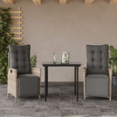 7-Delige Tuinset Met Kussens Poly Rattan Grijs