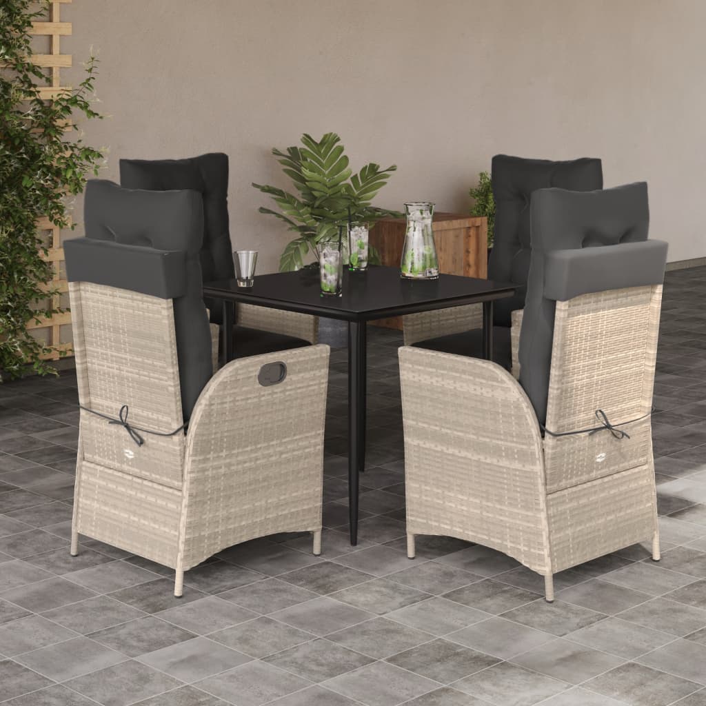 7-Delige Tuinset Met Kussens Poly Rattan Grijs