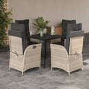 7-Delige Tuinset Met Kussens Poly Rattan Grijs