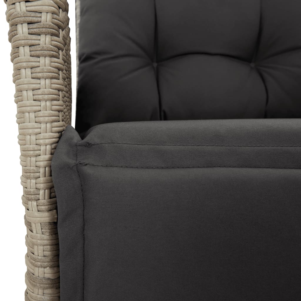 7-Delige Tuinset Met Kussens Poly Rattan Grijs