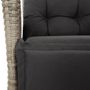 7-Delige Tuinset Met Kussens Poly Rattan Grijs