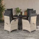 3-Delige Tuinset Met Kussens Poly Rattan Lichtgrijs