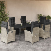 3-Delige Tuinset Met Kussens Poly Rattan Lichtgrijs