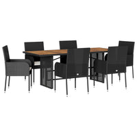 7-Delige Tuinset Met Kussens Poly Rattan