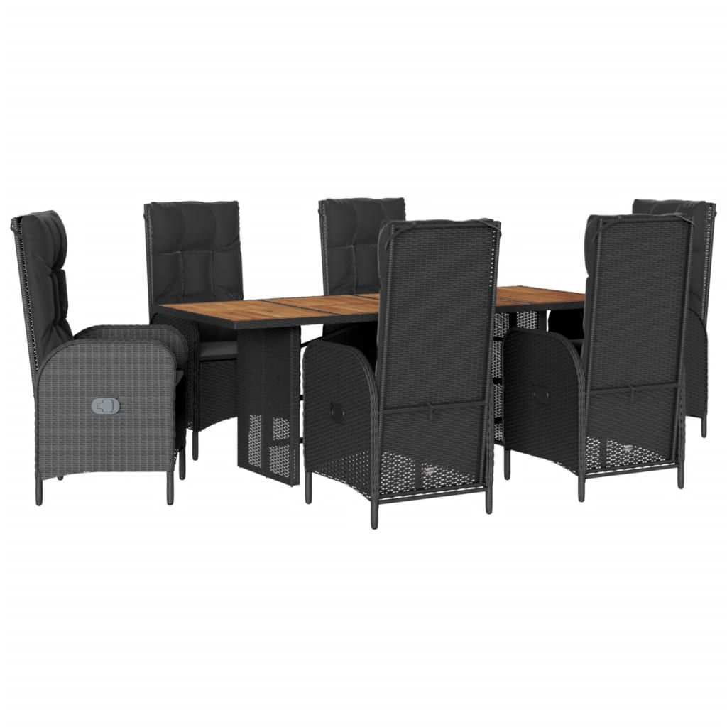 7-Delige Tuinset Met Kussens Poly Rattan
