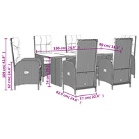7-Delige Tuinset Met Kussens Poly Rattan