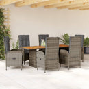 7-Delige Tuinset Met Kussens Poly Rattan