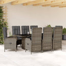 9-Delige Tuinset Met Kussens Poly Rattan