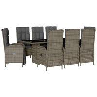 9-Delige Tuinset Met Kussens Poly Rattan
