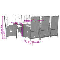9-Delige Tuinset Met Kussens Poly Rattan
