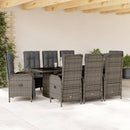 9-Delige Tuinset Met Kussens Poly Rattan