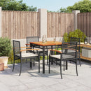 5-Delige Tuinset Met Kussens Poly Rattan Zwart