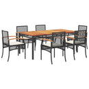 7-Delige Tuinset Met Kussens Poly Rattan Zwart