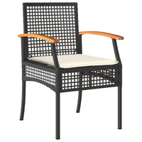 7-Delige Tuinset Met Kussens Poly Rattan Zwart