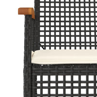 7-Delige Tuinset Met Kussens Poly Rattan Zwart