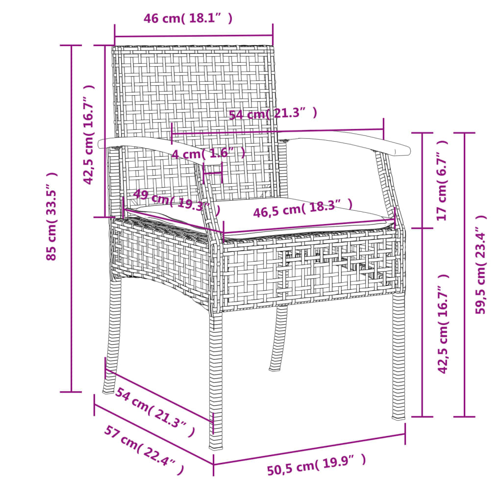 7-Delige Tuinset Met Kussens Poly Rattan Zwart