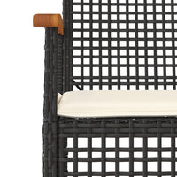 9-Delige Tuinset Poly Rattan Zwart
