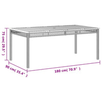 9-Delige Tuinset Poly Rattan Zwart