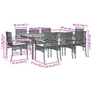 9-Delige Tuinset Poly Rattan Zwart