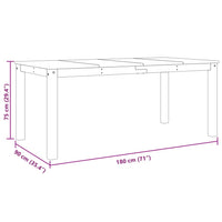 Eettafel Panama 180X90X75 Cm Massief Grenenhout