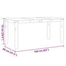 Eettafel Corona 160X80X75 Cm Massief Grenenhout