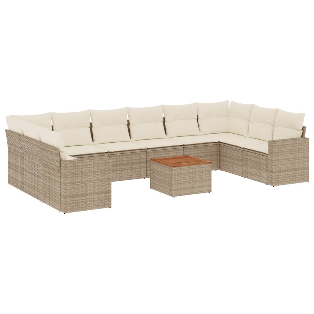 11-Delige Tuinset Met Kussens Poly Rattan