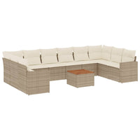 11-Delige Tuinset Met Kussens Poly Rattan