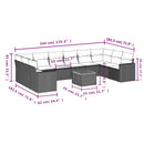 11-Delige Tuinset Met Kussens Poly Rattan